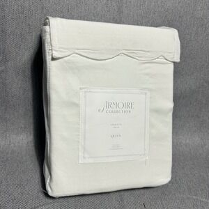 Armoire Collection Coquette Sheet Set Queen White Scalloped Edge 4 Piece